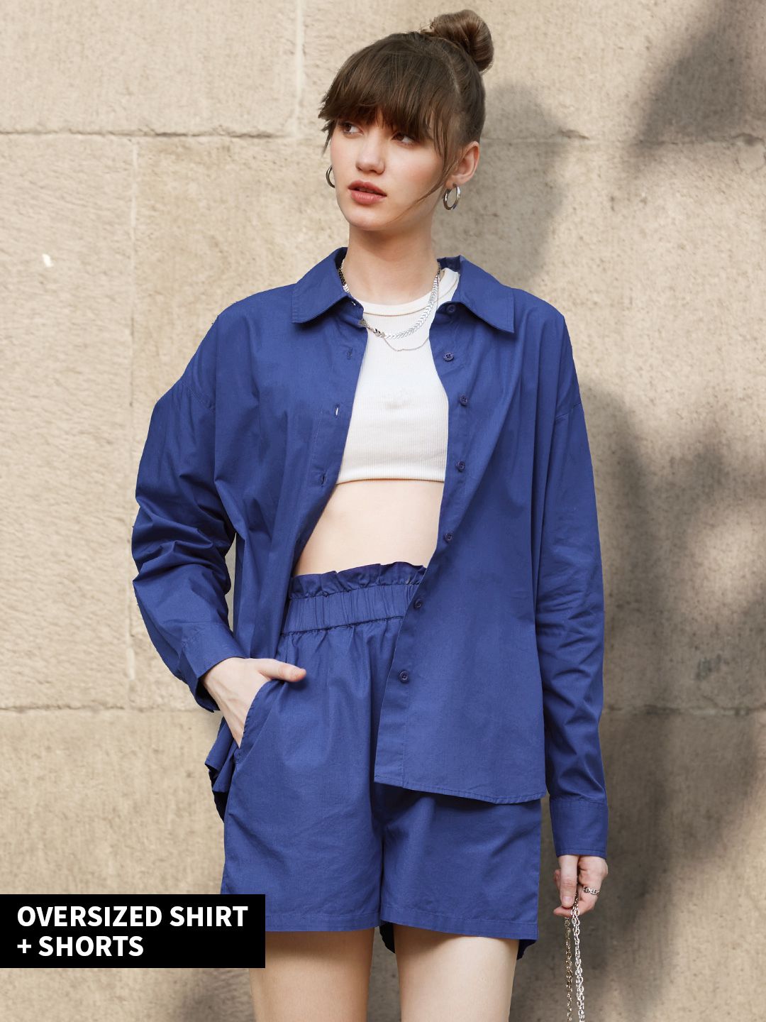 Buy Solids Electric Blue Women's Set Online